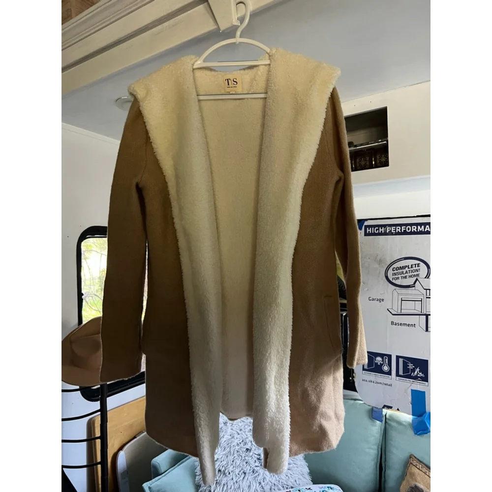 Women's Twine & String Cardigan Size L Tan
